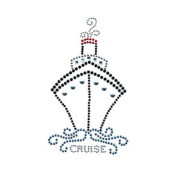 烫钻 交通工具 轮船 文字 英文 免费素材