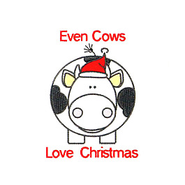 绣花 贴布 卡通动物 奶牛 文字 免费素材