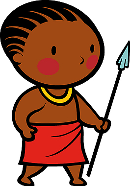 非洲小朋友卡通图片