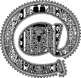 在古代绘画插画矢量符号