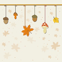 老式的背景与秋天的叶子