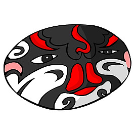 红鼻子黑头脸谱