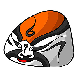橙色额头脸谱