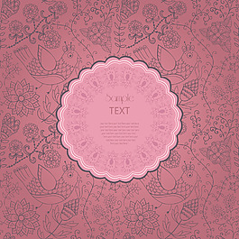 观赏圆形花边帧背景为庆祝活动