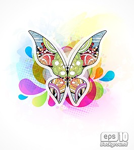 矢量抽象的彩色蝴蝶