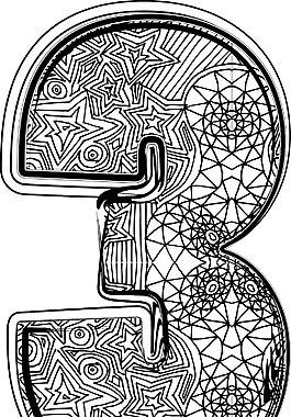 衬线字体的矢量插图