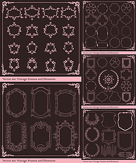 欧式古典花边边框矢量素材