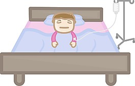 在家里好医卡通矢量字符的病人