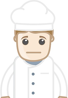 悲伤的男厨师矢量