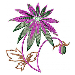 绣花 花朵 树叶 免费素材