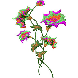 绣花 花朵 树叶 免费素材