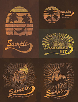 古典夏天插画矢量素材