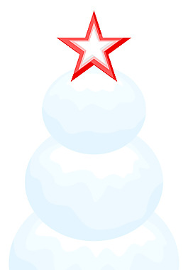 雪的圣诞树和星星