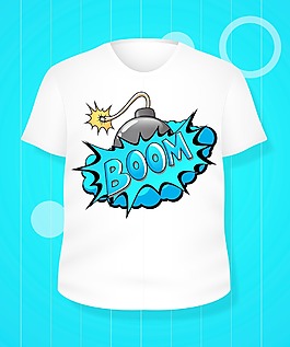 滑稽滑稽的白色t恤设计矢量插画模板