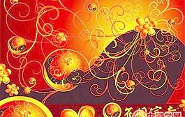 花开富贵喜庆花纹背景矢量素材