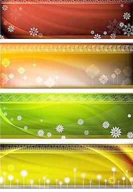 五色精美花纹banner矢量素材