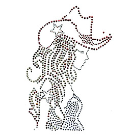 烫钻 人物 女人 牛仔 免费素材