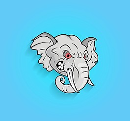 愤怒的大象的脸上的表情