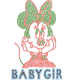 烫钻 米老鼠 米妮 蝴蝶结 文字 免费素材