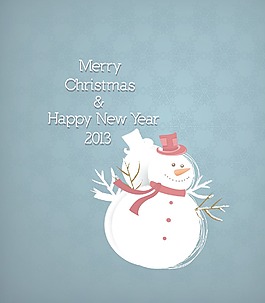 圣诞节插画矢量与雪人