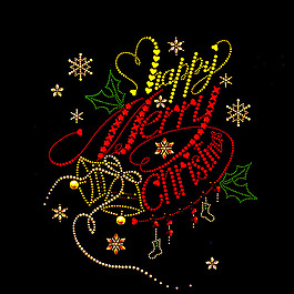 烫钻 文字 英文 花纹 铃铛 免费素材