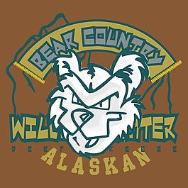 印花矢量图 T恤图案 图文结合 动物 狼 免费素材