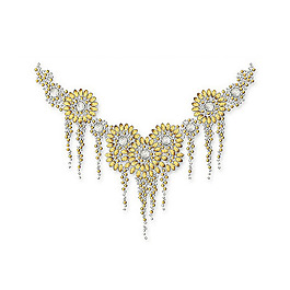 烫钻 领边 花纹 花朵 条纹 免费素材