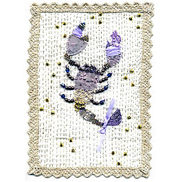 绣花 钉珠 十二星座 天蝎座 花纹 免费素材