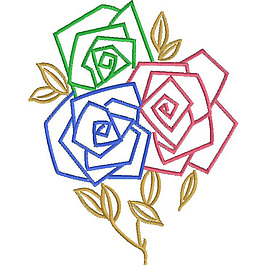 绣花 花朵 树叶 免费素材