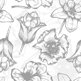 与老式的花朵图案矢量元素