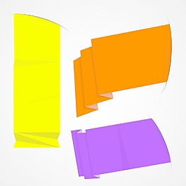 折纸的旗帜和消息元素矢量