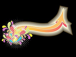 与星罗棋布的艺术品孤立的箭头