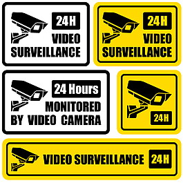 24小时监控标签矢量素材