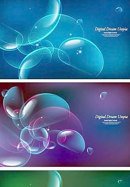 气泡幻彩背景矢量图下载
