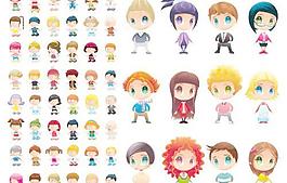 可爱卡通人物角色矢量素材