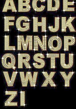 金色钻石英文及数字矢量素材