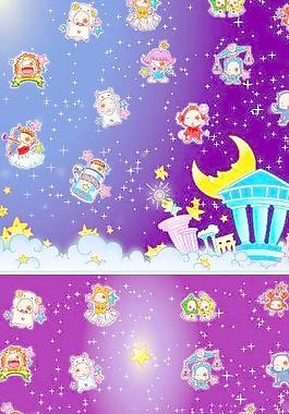 夜晚天空12星座矢量素材
