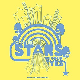 印花矢量图 T恤图案 图文结合 云彩 星形 免费素材