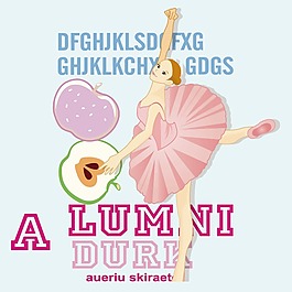 印花矢量图 印烫结合 女人 文字 英文 免费素材