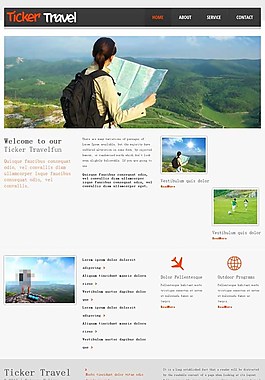 简洁旅行信息网页模板