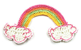 贴布 针织 彩虹 云朵 免费素材