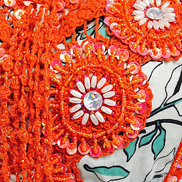 钉珠 绣花 花纹 花朵 免费素材