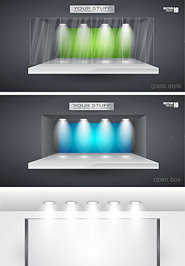 产品展厅三维场景矢量素材