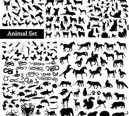动物剪影矢量