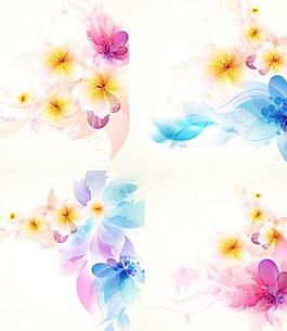 浪漫的花朵背景矢量