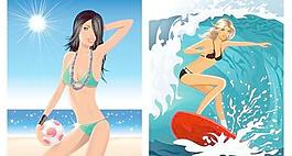 外国美女海滩