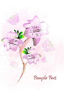 用五颜六色的花蝴蝶矢量插图