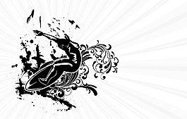 随着垃圾矢量插画冲浪