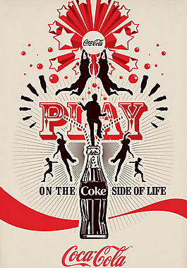 位图 品牌 可口可乐 英文 人物剪影 免费素材