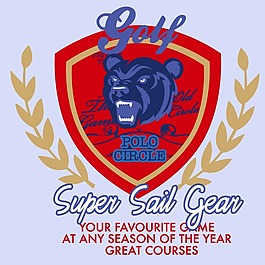 印花矢量图 徽章标记 麦穗 文字 英文 免费素材